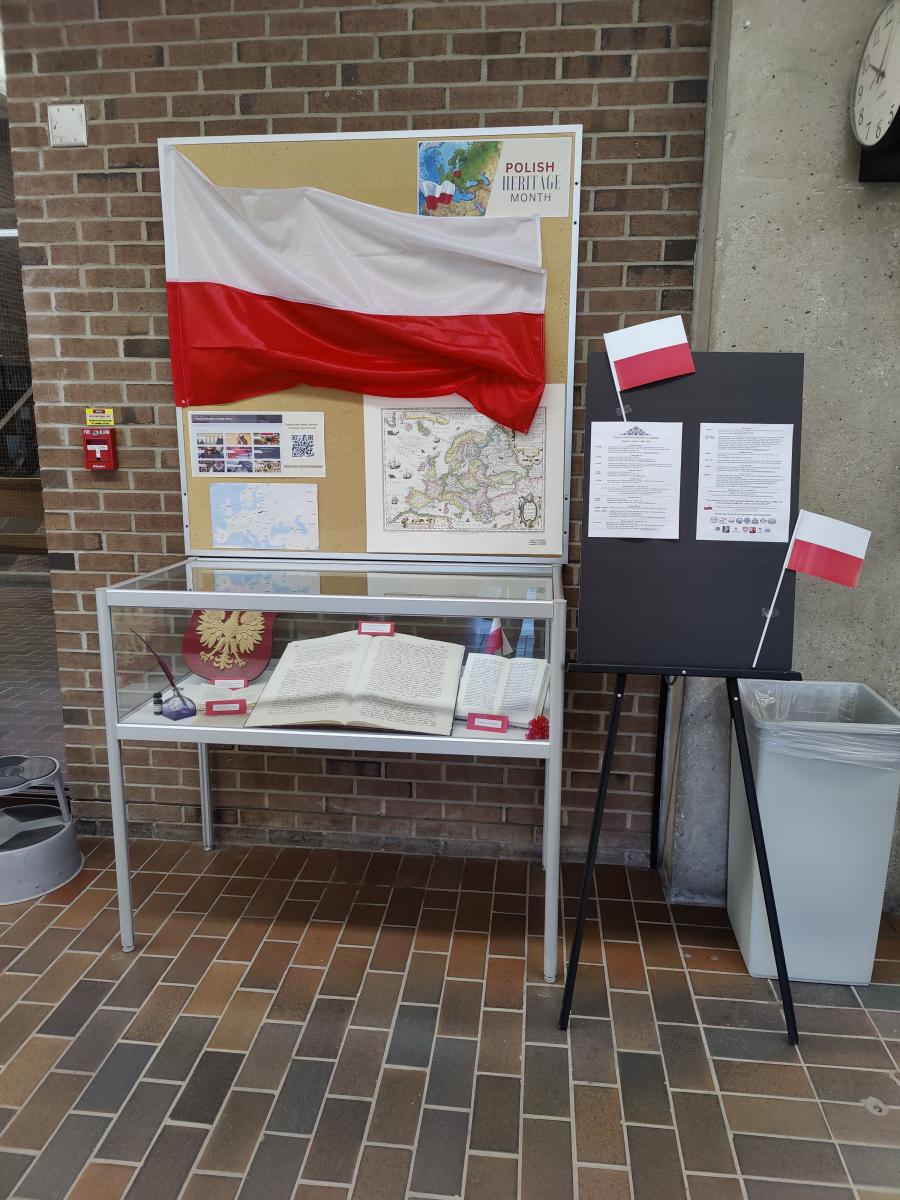 Polish Heritage Month display.