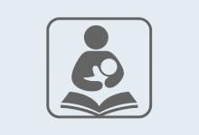 Breastfeeding Room icon book with parent and child