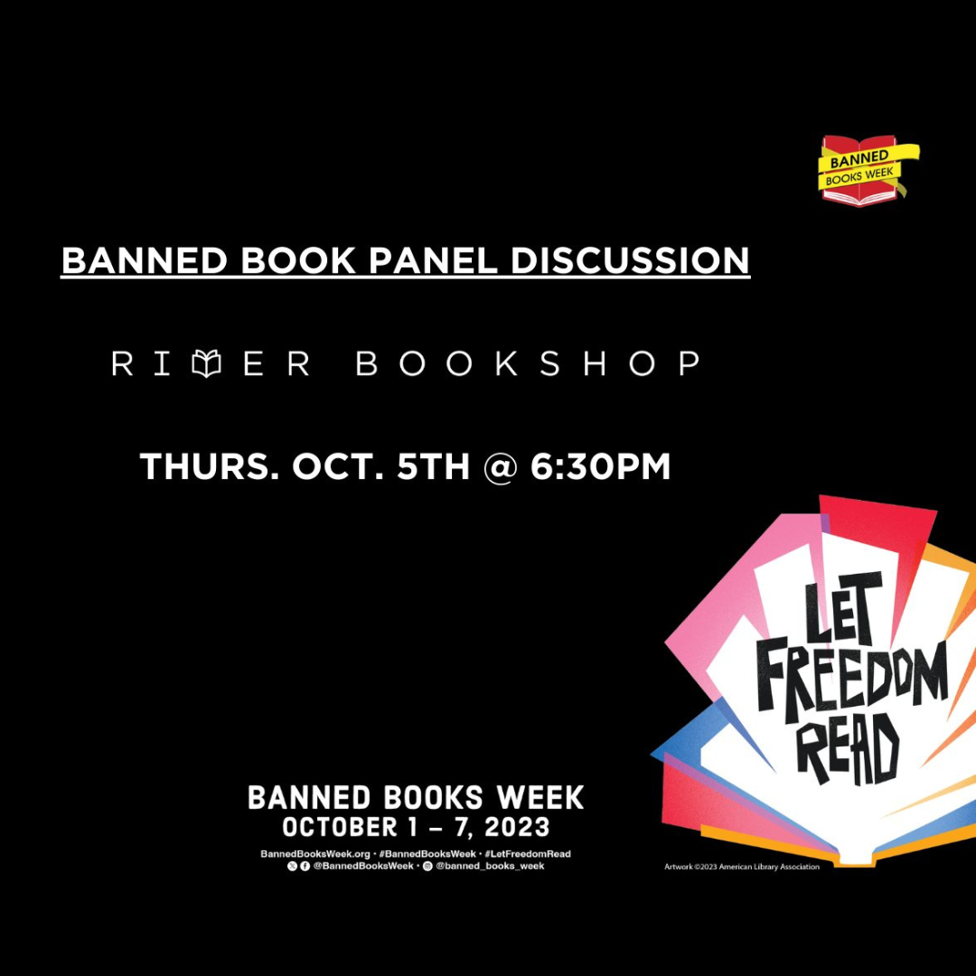 Banned Books panel discussion at River Bookshop, Thursday, October 5th at 6:30 PM