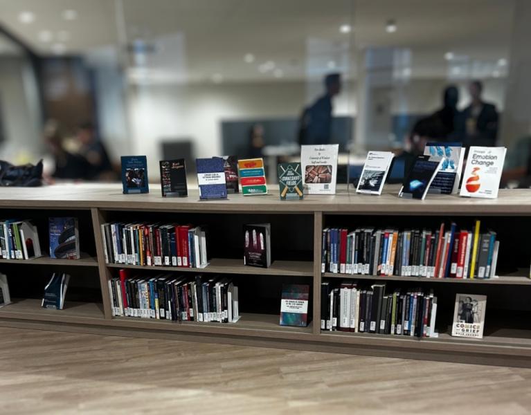 Display of faculty books 