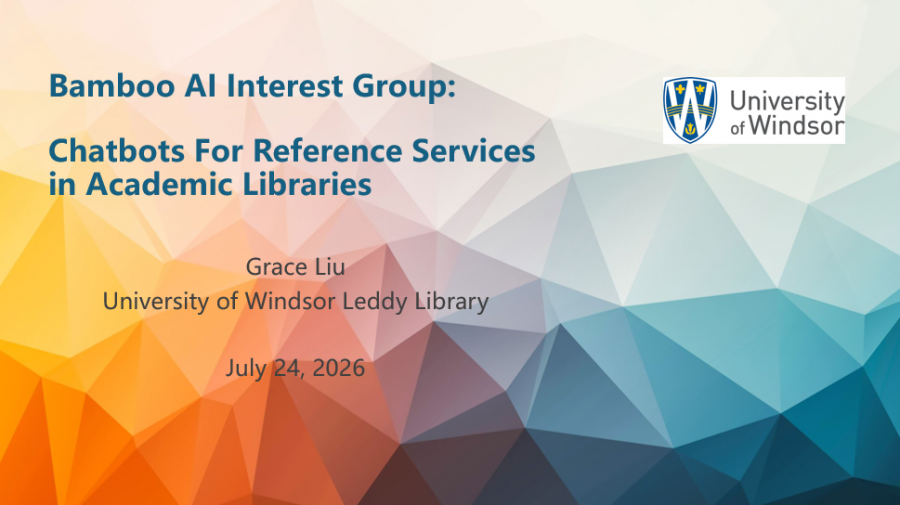 A summer Bamboo AI Interest Group session explored the use of AI-powered chatbots in academic library reference services