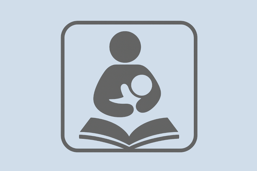 Breast Feeding Room Icon mother with child and book