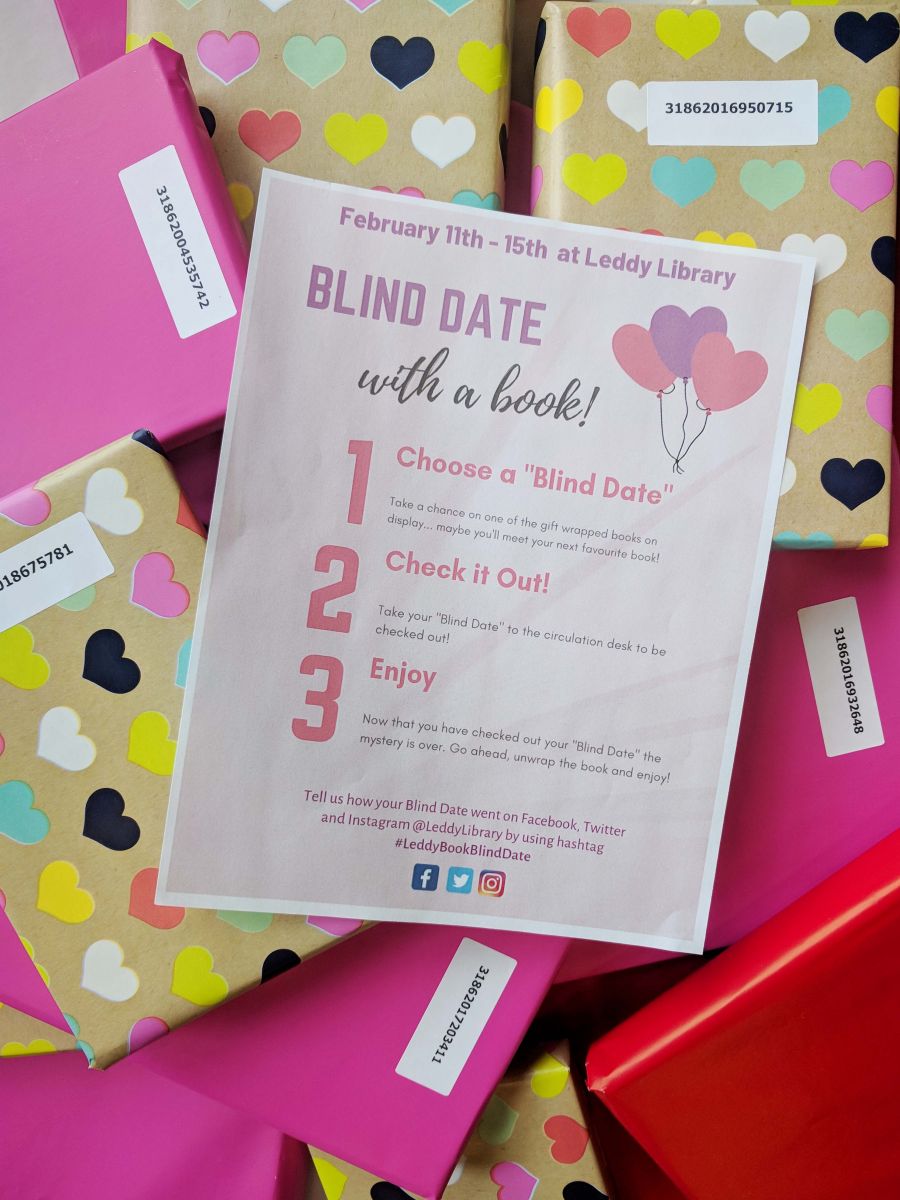 Picture of wrapped books for Blind Date with a Book