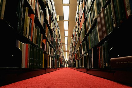 Image of the jounral stacks in an academic library