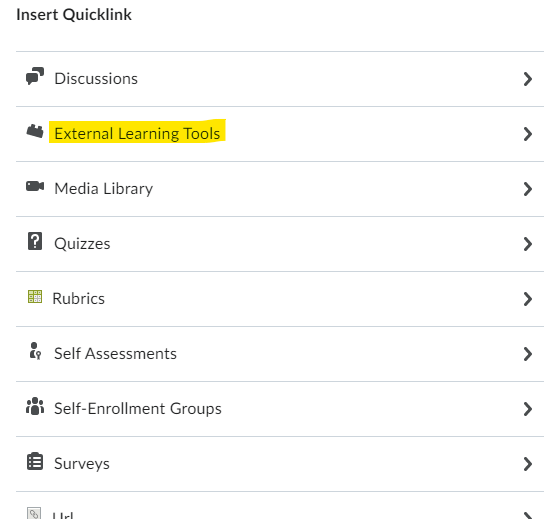 select external learning tool