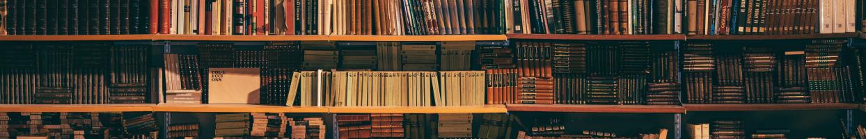 Photo of a bookshelf filled with books. 