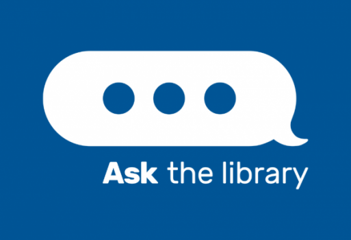 Ask the Library logo featuring three dots inside a speech bubble