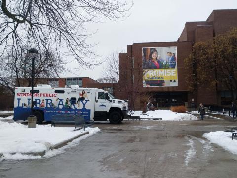 FRED Bookmobile at the Leddy Library