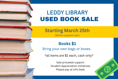 Used book sale starting March 25th. All items are $1 each.