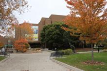 Leddy Library building exterior.