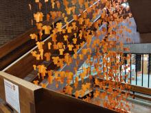 Image of the Orange Shirt installation at Leddy Library