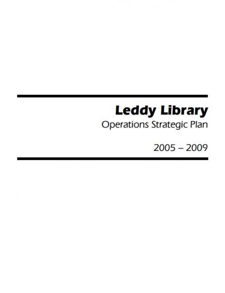Leddy Library 2005-2009 Operational Plan