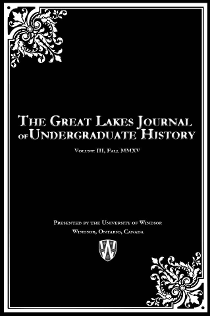 Great Lakes Journal cover with white text on black background